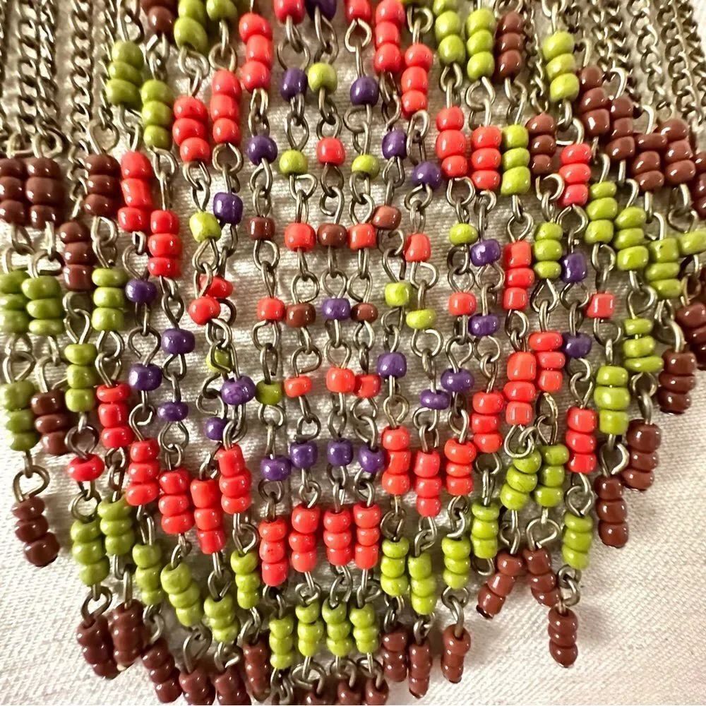 Chain beaded statement necklace - Picture 3 of 11